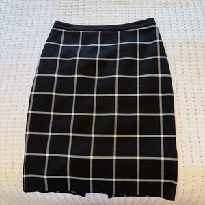 H&M Black and White Grid Pencil Skirt